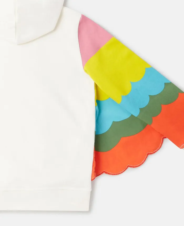 Stella McCartney Parrot Embroidery Hoodie With Wings Multicolour Kids TShirts And Tops Stella McCartney Parrot Embroidery Hoodie With Wings Multicolour Kids TShirts And Tops