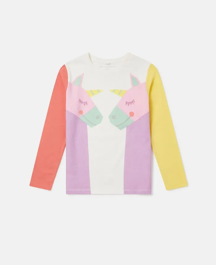 Stella McCartney Rainbow Unicorn Print Long Sleeve TShirt Red Kids TShirts And Tops Stella McCartney Rainbow Unicorn Print Long Sleeve TShirt Red Kids TShirts And Tops