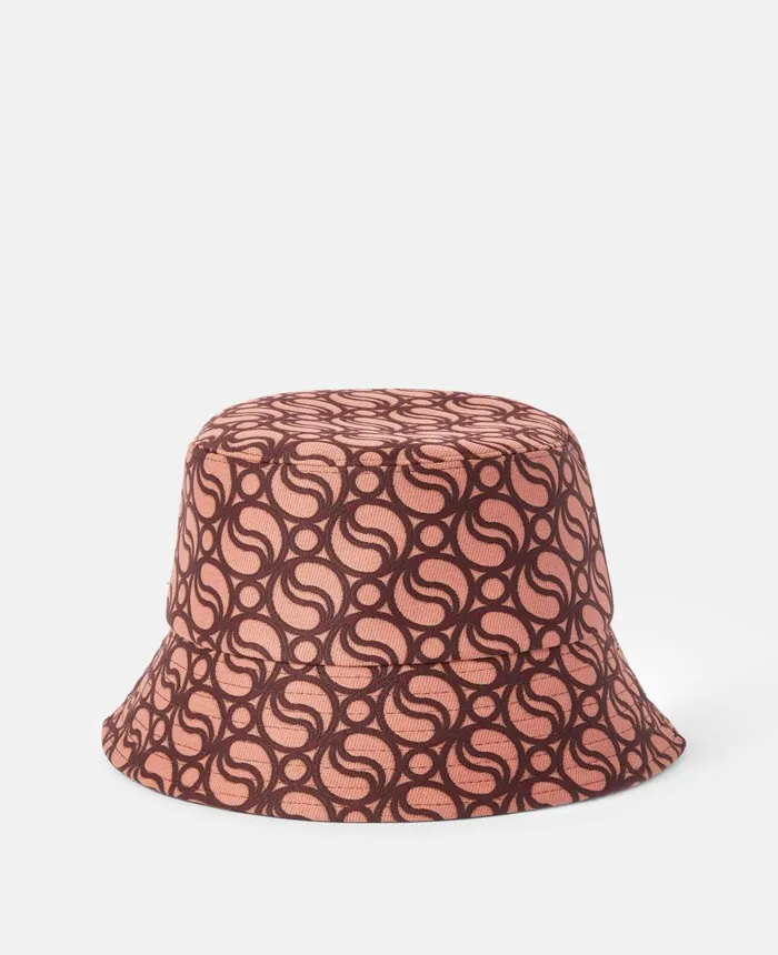 Stella McCartney SWave Bucket Hat Burgundy Women Hats And Scarves