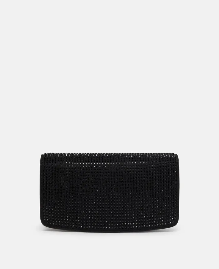 Stella McCartney SWave Crystal Hotfix Wallet On Strap Ultra Black Women Mini Bags And Clutches Stella McCartney SWave Crystal Hotfix Wallet On Strap Ultra Black Women Mini Bags And Clutches