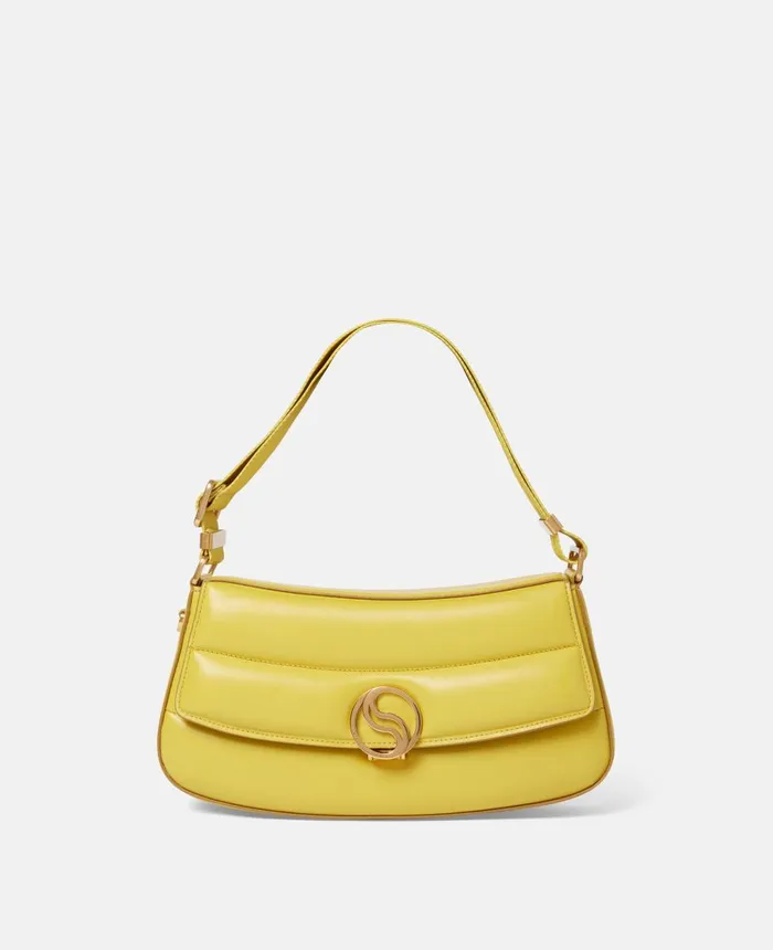 Stella McCartney SWave Padded Shoulder Bag Lime Green Women TopHandle Bags