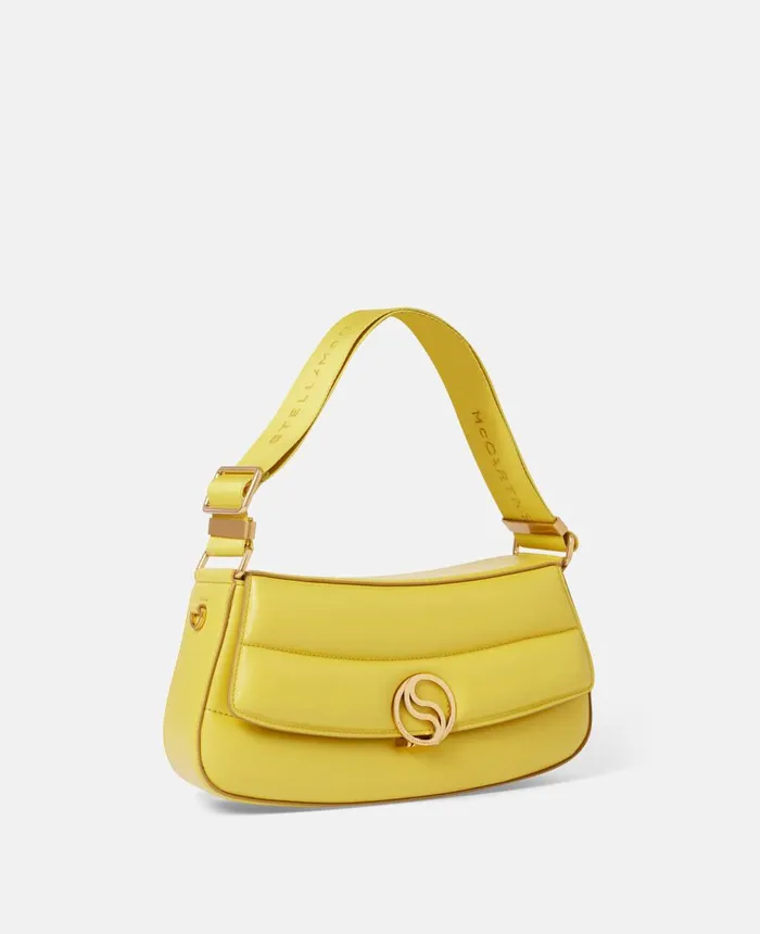 Stella McCartney SWave Padded Shoulder Bag Lime Green Women TopHandle Bags