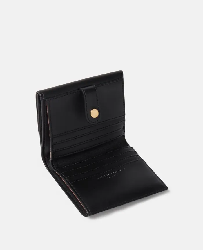 Stella McCartney SWave Small Flap Wallet Black Women Compact Wallets