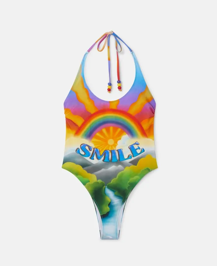 Stella McCartney Smile Print Swimsuit Multicolour Women Swimwear