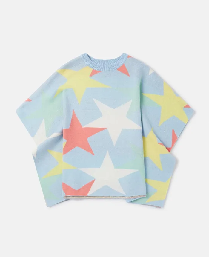 Stella McCartney Star Print Poncho Lilac Kids Outerwear
