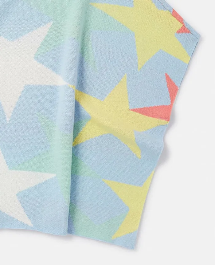 Stella McCartney Star Print Poncho Lilac Kids Outerwear