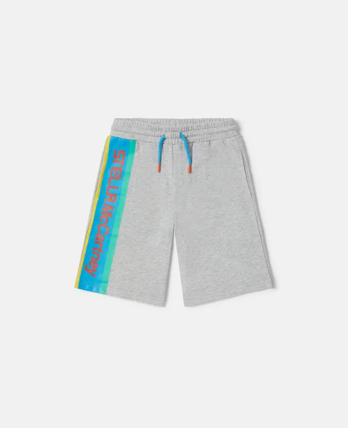 Stella McCartney Stella Logo Active Sweat Shorts Grey Kids Pants and Shorts