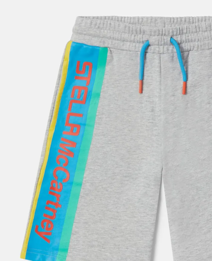 Stella McCartney Stella Logo Active Sweat Shorts Grey Kids Pants and Shorts