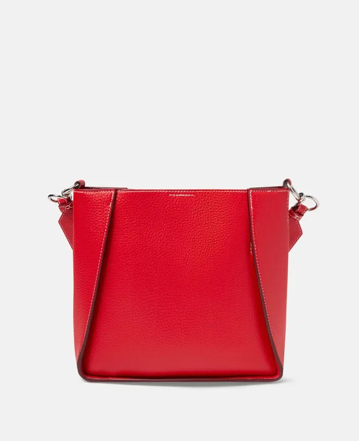 Stella McCartney Stella Logo Grainy Alter Mat Shoulder Bag Bright Red Women Mini Bags And Clutches Stella McCartney Stella Logo Grainy Alter Mat Shoulder Bag Bright Red Women Mini Bags And Clutches