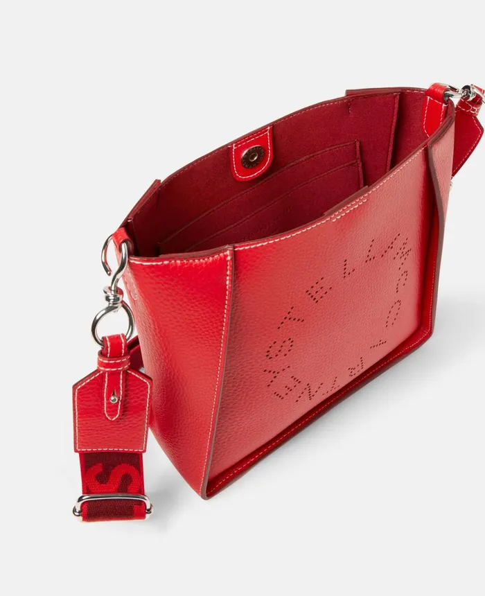 Stella McCartney Stella Logo Grainy Alter Mat Shoulder Bag Bright Red Women Mini Bags And Clutches Stella McCartney Stella Logo Grainy Alter Mat Shoulder Bag Bright Red Women Mini Bags And Clutches