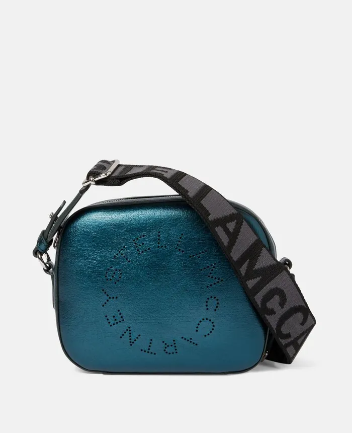 Stella McCartney Stella Logo Mini Bag Peacock Blue Women Mini Bags And Clutches Stella McCartney Stella Logo Mini Bag Peacock Blue Women Mini Bags And Clutches