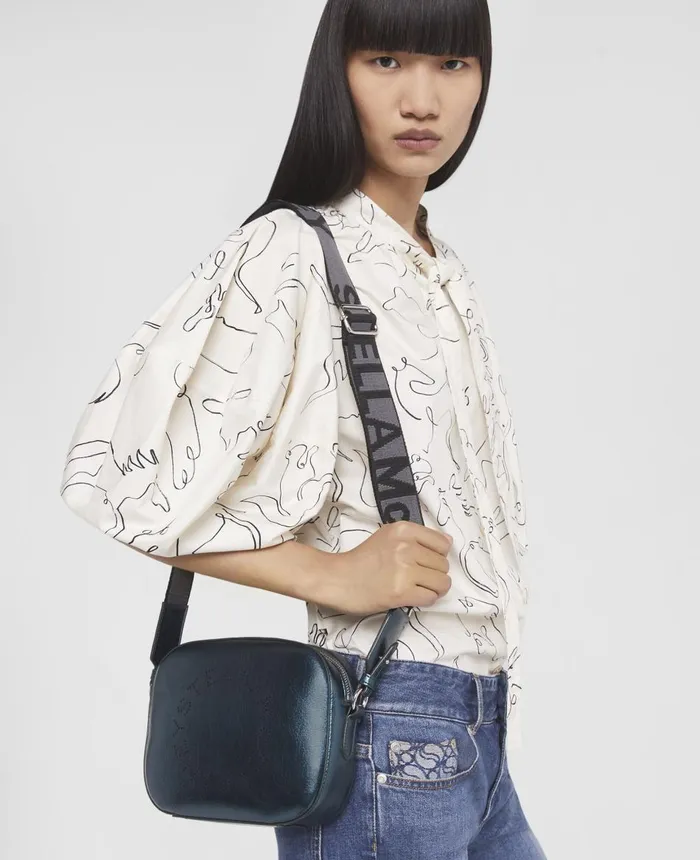 Stella McCartney Stella Logo Mini Bag Peacock Blue Women Mini Bags And Clutches Stella McCartney Stella Logo Mini Bag Peacock Blue Women Mini Bags And Clutches