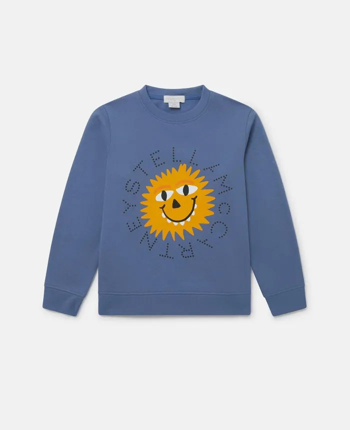 Stella McCartney Sunshine Face Long Sleeve TShirt Blue Kids TShirts And Sweatshirt Stella McCartney Sunshine Face Long Sleeve TShirt Blue Kids TShirts And Sweatshirt