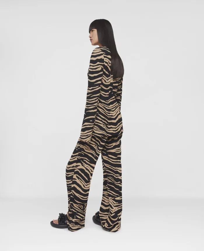 Stella McCartney Tiger Jacquard Blazer Raffia Beige Women Tailoring