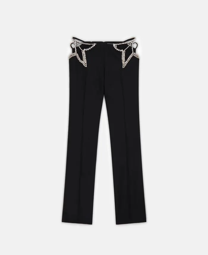 Stella McCartney Ultra Low Rise Diamant Star Trousers Black Women Trousers And Shorts Stella McCartney Ultra Low Rise Diamant Star Trousers Black Women Trousers And Shorts