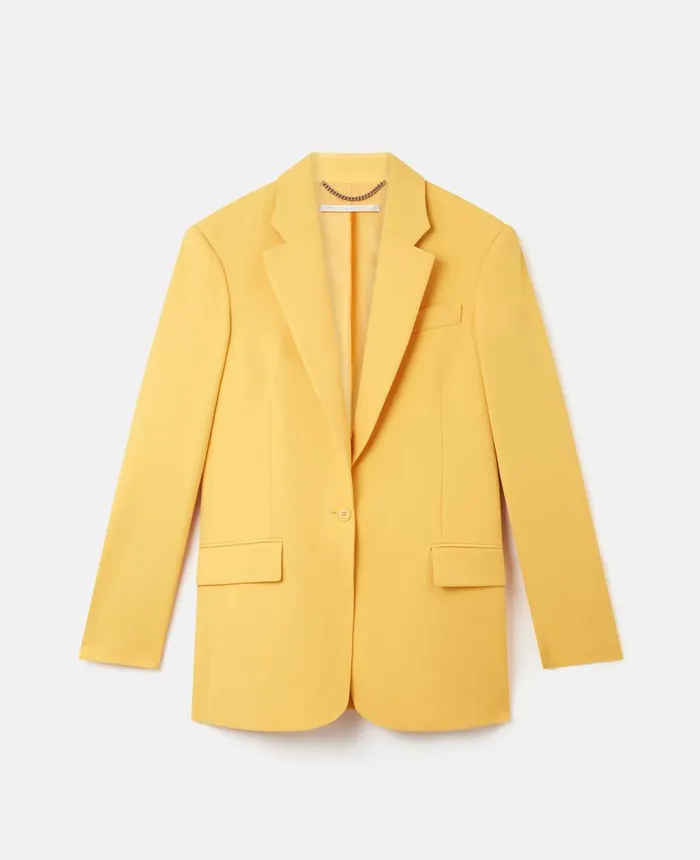 Stella McCartney Wool Twill SingleBreasted Blazer Sunflower Yellow Women Tailoring Stella McCartney Wool Twill SingleBreasted Blazer Sunflower Yellow Women Tailoring