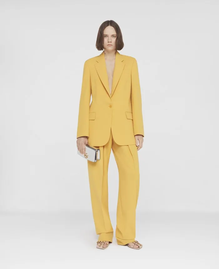 Stella McCartney Wool Twill SingleBreasted Blazer Sunflower Yellow Women Tailoring Stella McCartney Wool Twill SingleBreasted Blazer Sunflower Yellow Women Tailoring