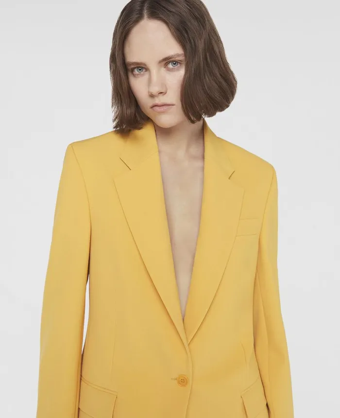 Stella McCartney Wool Twill SingleBreasted Blazer Sunflower Yellow Women Tailoring Stella McCartney Wool Twill SingleBreasted Blazer Sunflower Yellow Women Tailoring