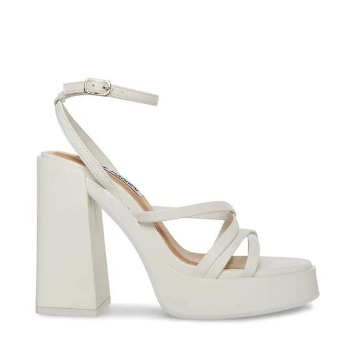 Steve Madden Affection White Womens Heels