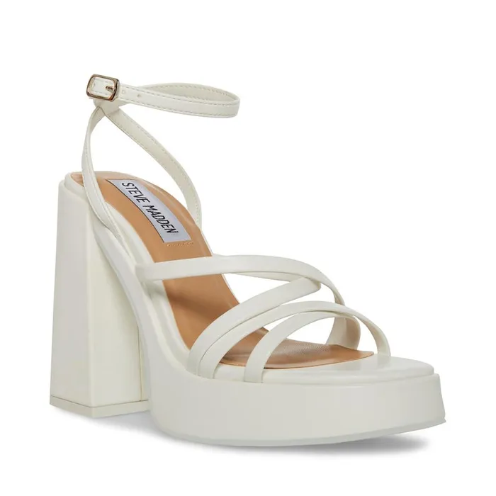 Steve Madden Affection White Womens Heels