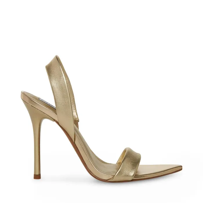 Steve Madden Batali Gold Leather Womens Heels