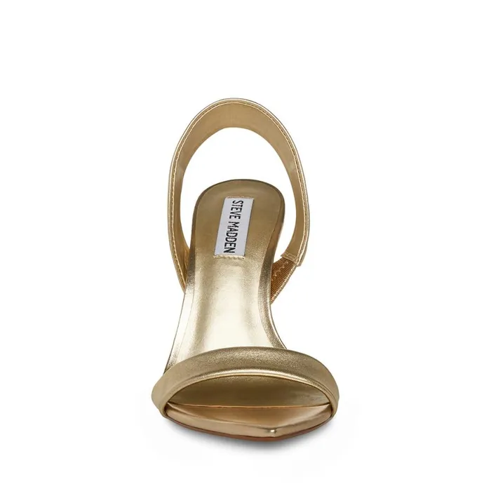 Steve Madden Batali Gold Leather Womens Heels