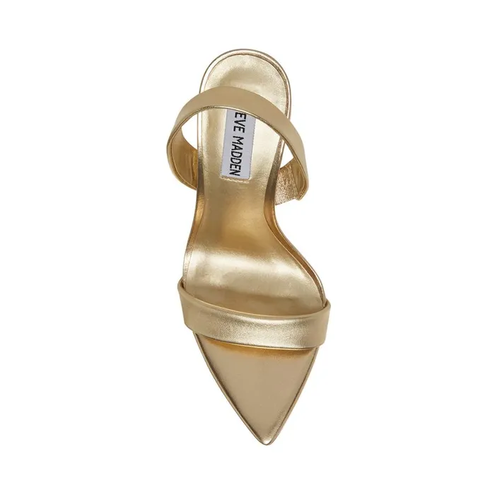 Steve Madden Batali Gold Leather Womens Heels