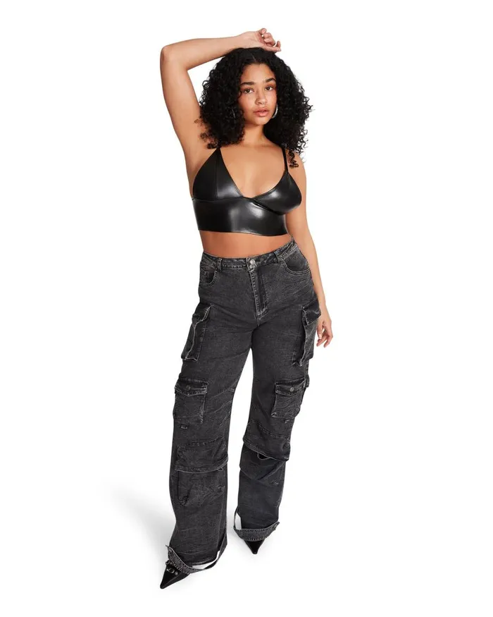 Steve Madden Brody Pant Black Denim Womens Bottoms