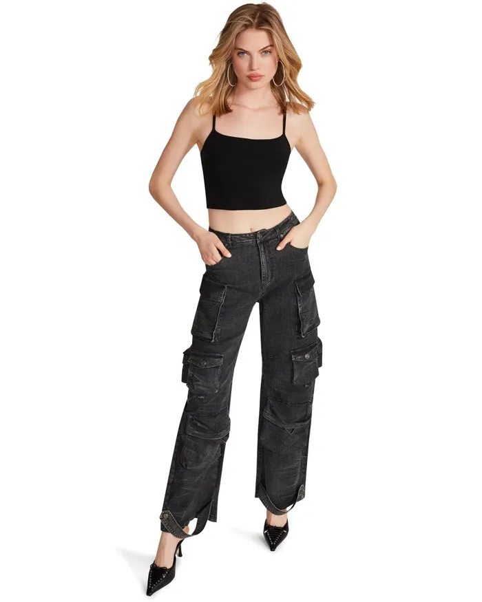 Steve Madden Brody Pant Black Denim Womens Bottoms
