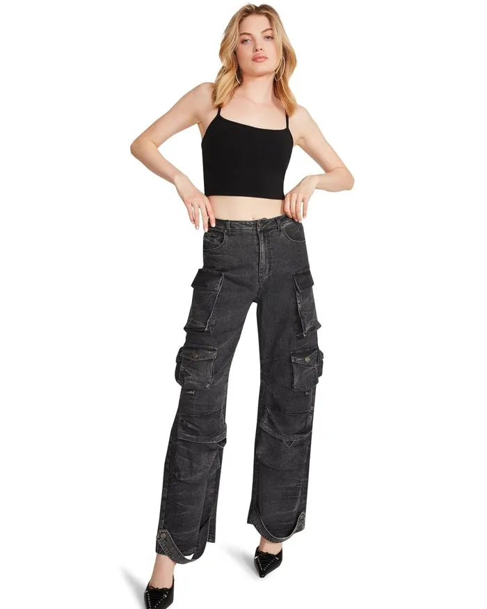 Steve Madden Brody Pant Black Denim Womens Bottoms