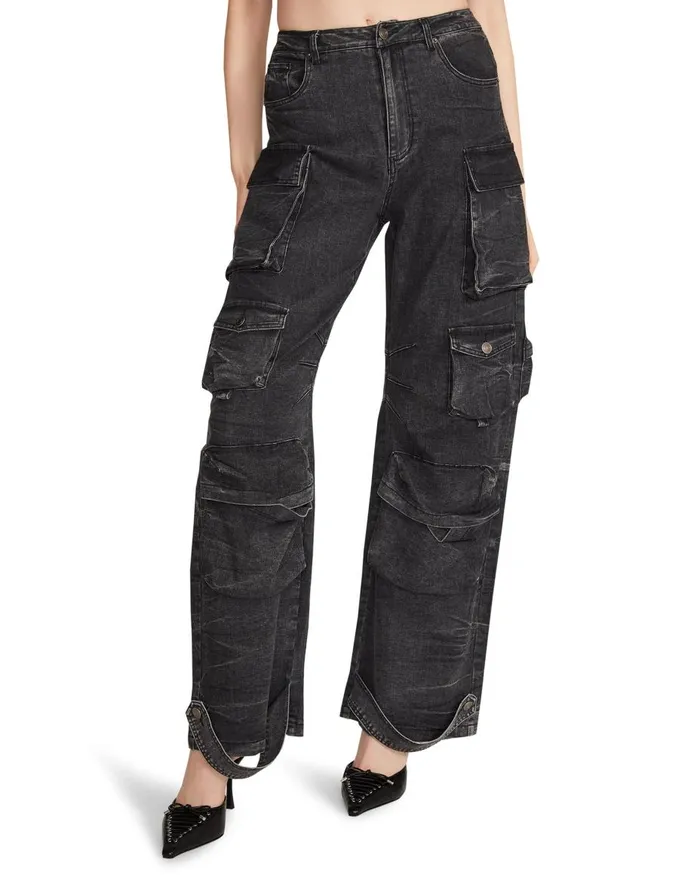 Steve Madden Brody Pant Black Denim Womens Bottoms