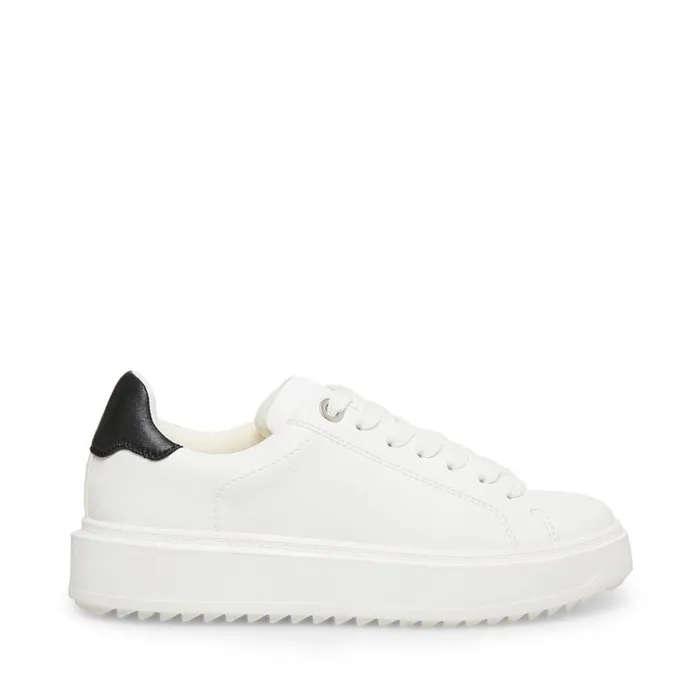 Steve Madden Catcher White Black Womens Sneakers
