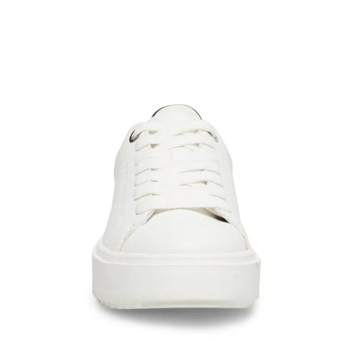 Steve Madden Catcher White Black Womens Sneakers