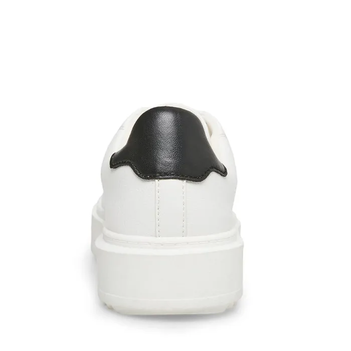 Steve Madden Catcher White Black Womens Sneakers