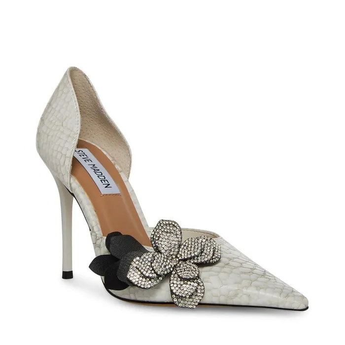 Steve Madden Daniela White Snake Womens Heels