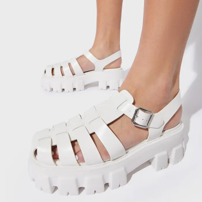 Steve Madden Echo White Womens Sandals
