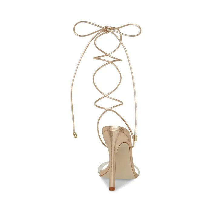 Steve Madden Eliza Gold Leather Womens Heels