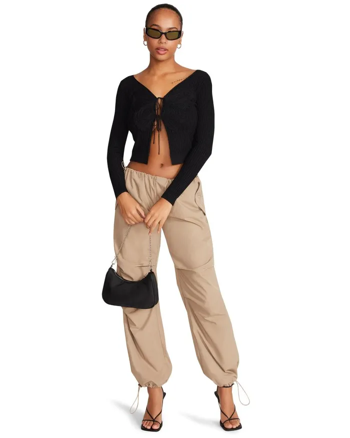 Steve Madden Emilia Cardigan Black Womens Tops and Shirts