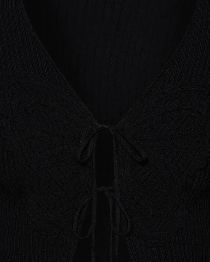 Steve Madden Emilia Cardigan Black Womens Tops and Shirts