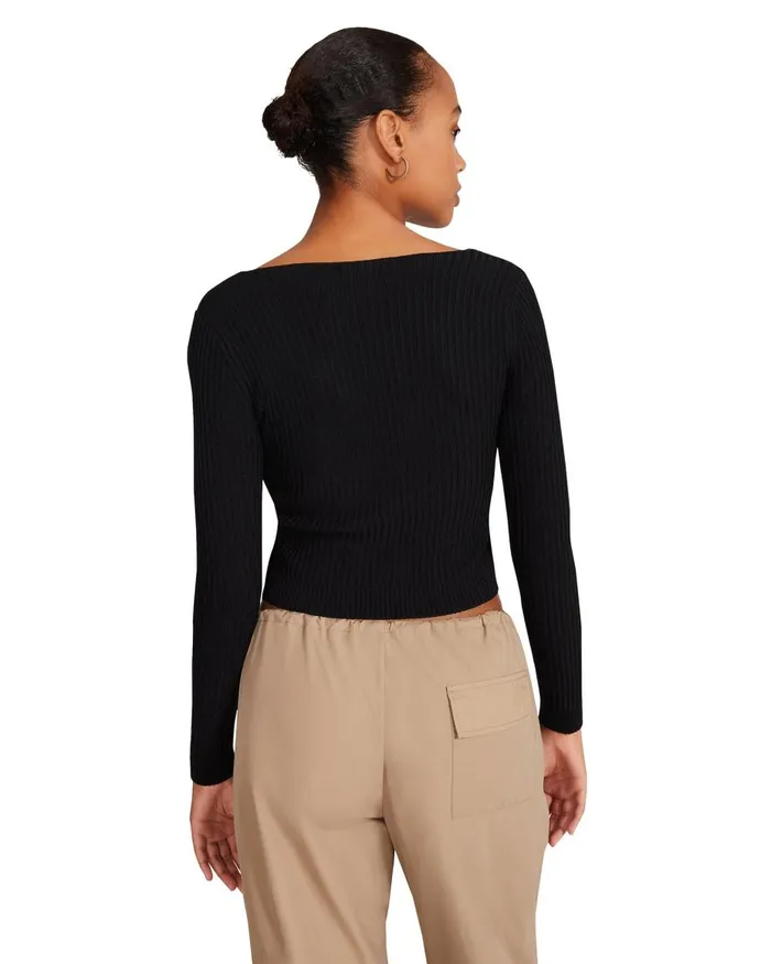 Steve Madden Emilia Cardigan Black Womens Tops and Shirts