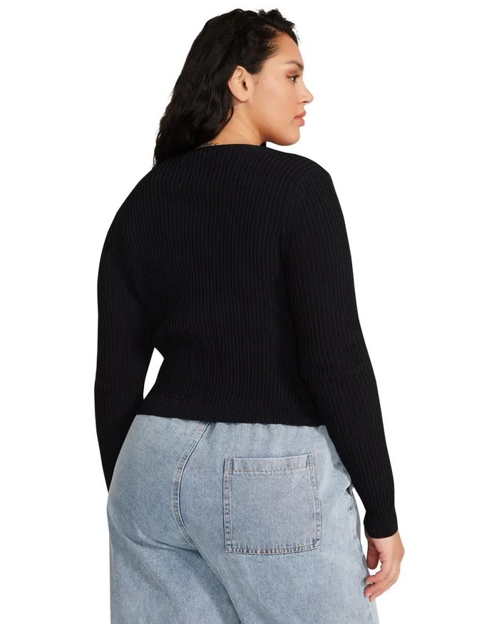 Steve Madden Emilia Cardigan Black Womens Tops and Shirts