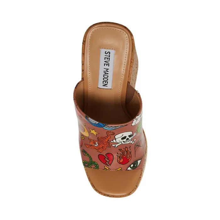 Steve Madden Joanne Tan Multi Womens Sandals