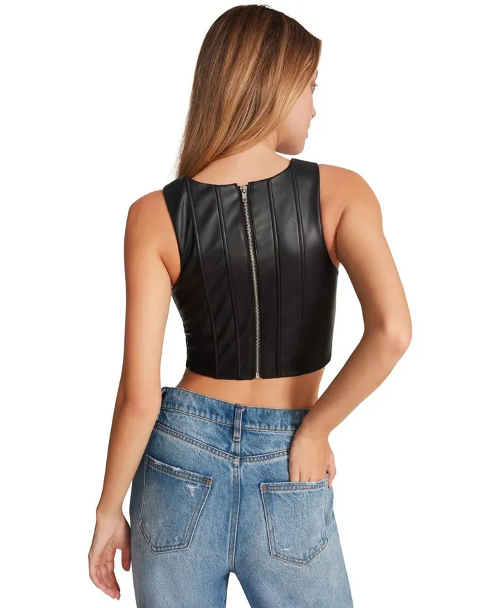 Steve Madden Kimmie Corset Black Womens Tops and Shirts