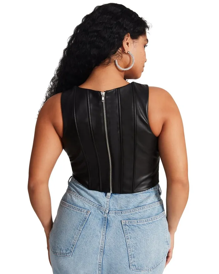 Steve Madden Kimmie Corset Black Womens Tops and Shirts