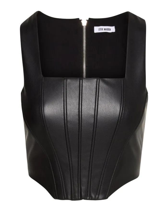 Steve Madden Kimmie Corset Black Womens Tops and Shirts