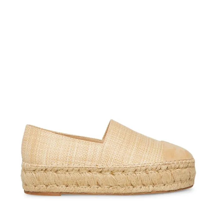 Steve Madden Kitt Natural Raffia Womens Loafers and Flats