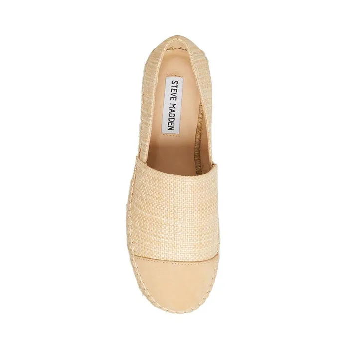 Steve Madden Kitt Natural Raffia Womens Loafers and Flats