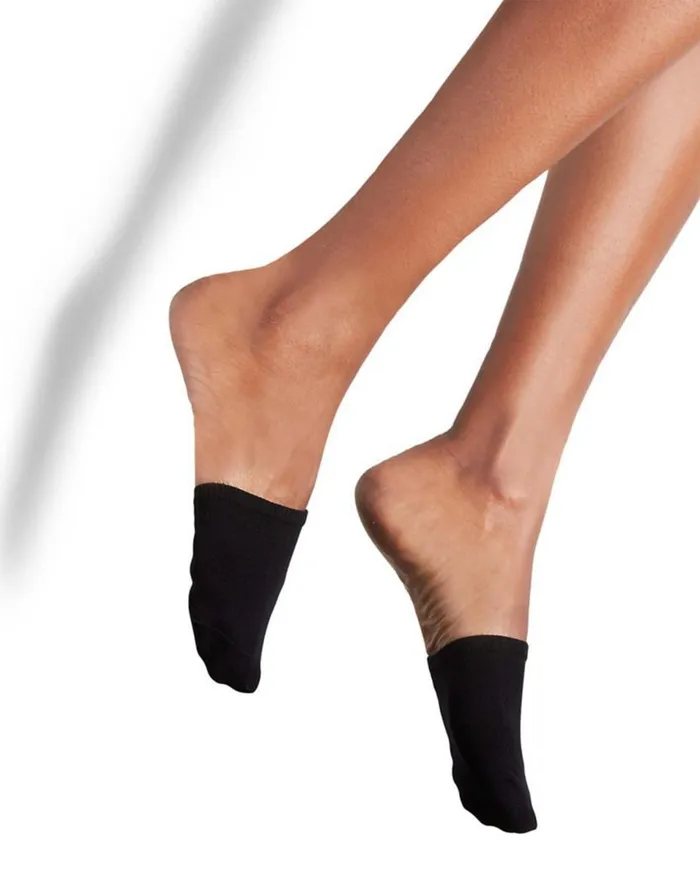 Steve Madden LToesolid BlackTan Womens Socks and Tights
