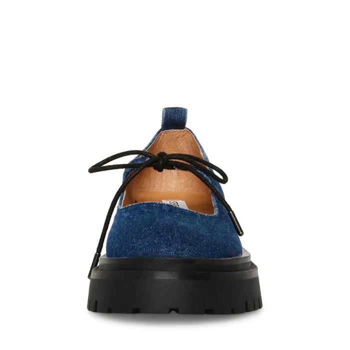 Steve Madden Landon Denim Fabric Womens Loafers and Flats