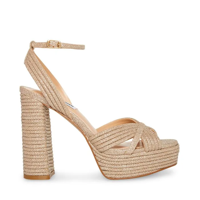 Steve Madden Laurel Gold Glitter Womens Heels